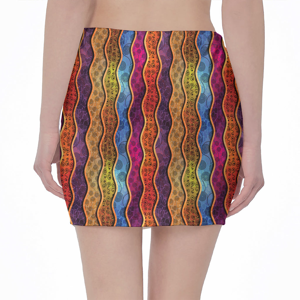 Afro Ethnic Inspired Print Pencil Mini Skirt