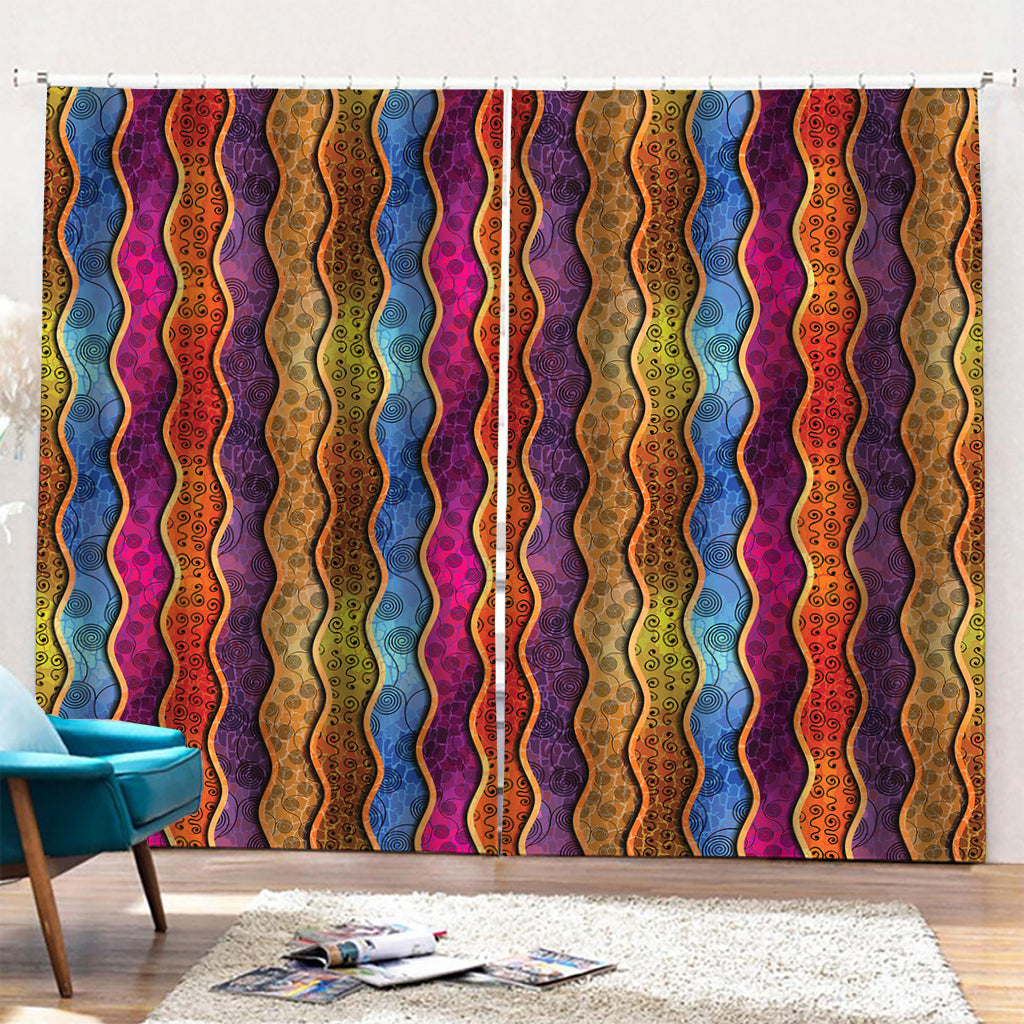 Afro Ethnic Inspired Print Pencil Pleat Curtains