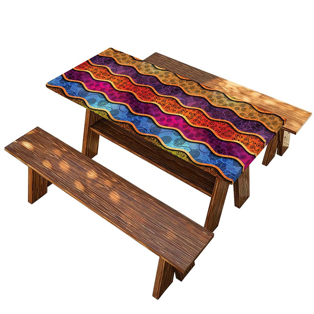 Afro Ethnic Inspired Print Picnic Table Cover