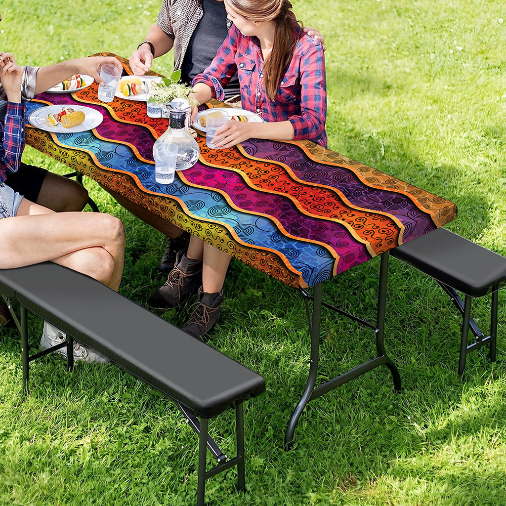 Afro Ethnic Inspired Print Picnic Table Cover