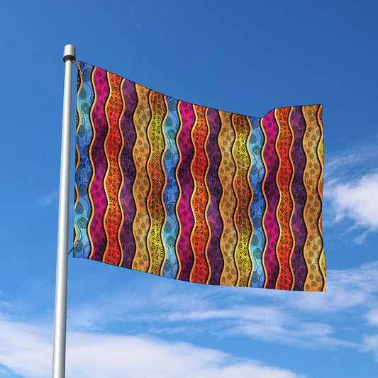 Afro Ethnic Inspired Print Polyester Flag