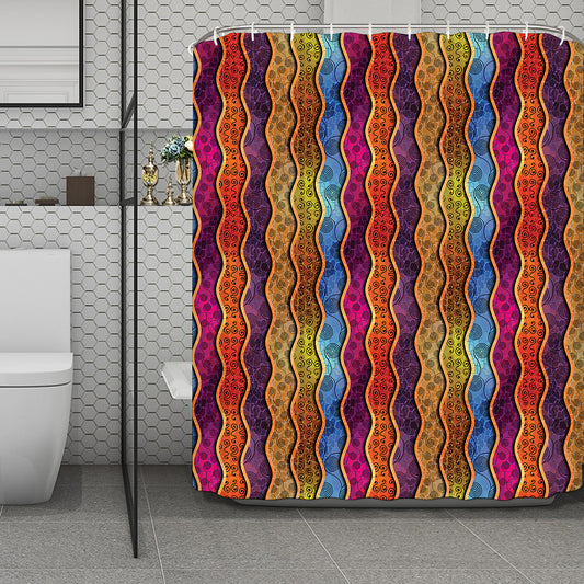 Afro Ethnic Inspired Print Polyester Shower Curtain