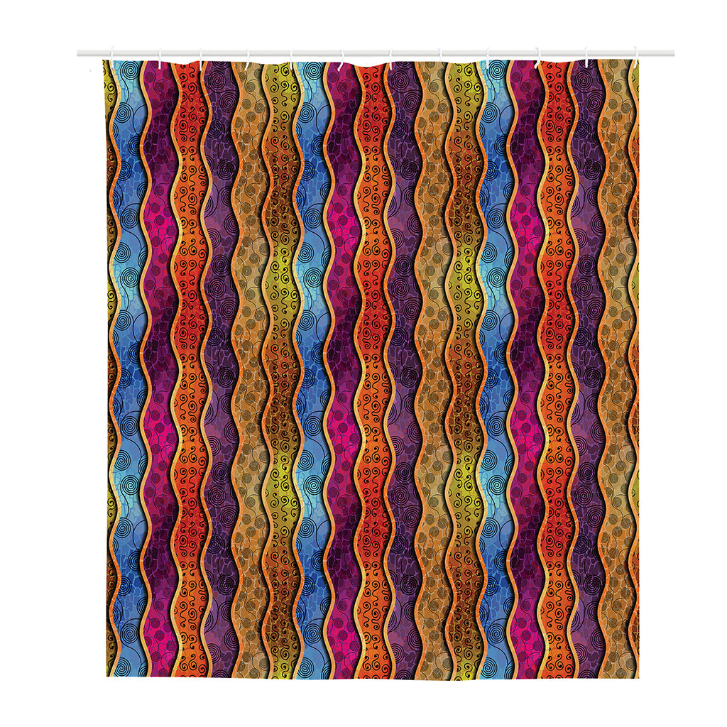 Afro Ethnic Inspired Print Polyester Shower Curtain