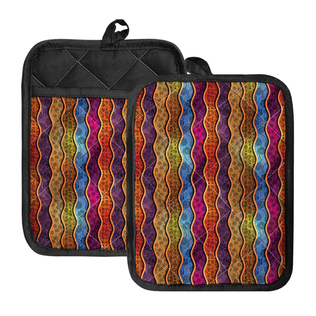 Afro Ethnic Inspired Print Pot Holders With Pocket