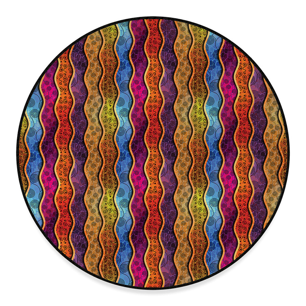 Afro Ethnic Inspired Print Round Floor Mat