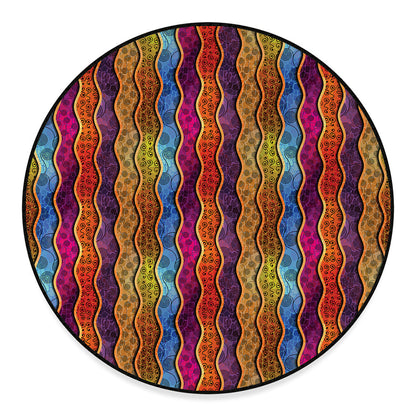 Afro Ethnic Inspired Print Round Floor Mat