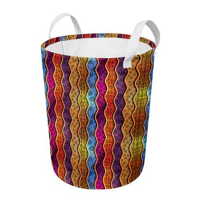 Afro Ethnic Inspired Print Round Laundry Basket