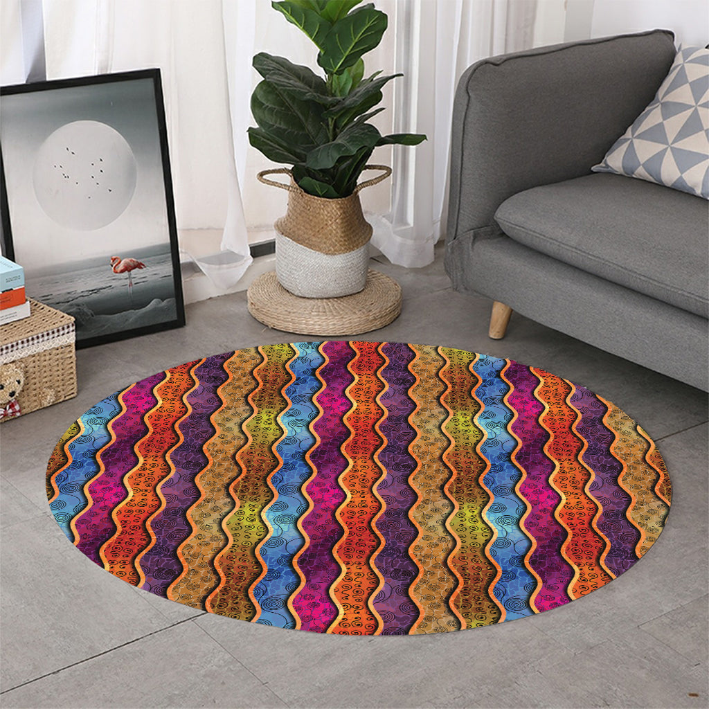 Afro Ethnic Inspired Print Round Rug