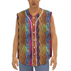 Afro Ethnic Inspired Print Sleeveless Baseball Jersey