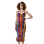 Afro Ethnic Inspired Print Slim Fit Midi Cami Dress