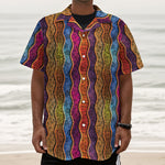 Afro Ethnic Inspired Print Textured Short Sleeve Shirt