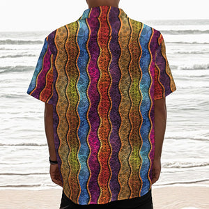 Afro Ethnic Inspired Print Textured Short Sleeve Shirt