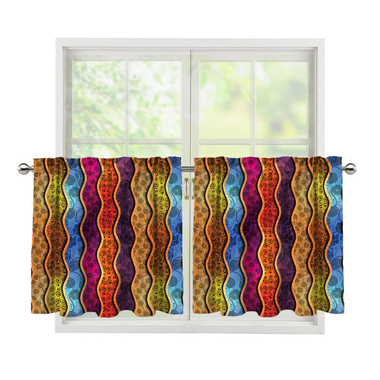 Afro Ethnic Inspired Print Tier Curtains