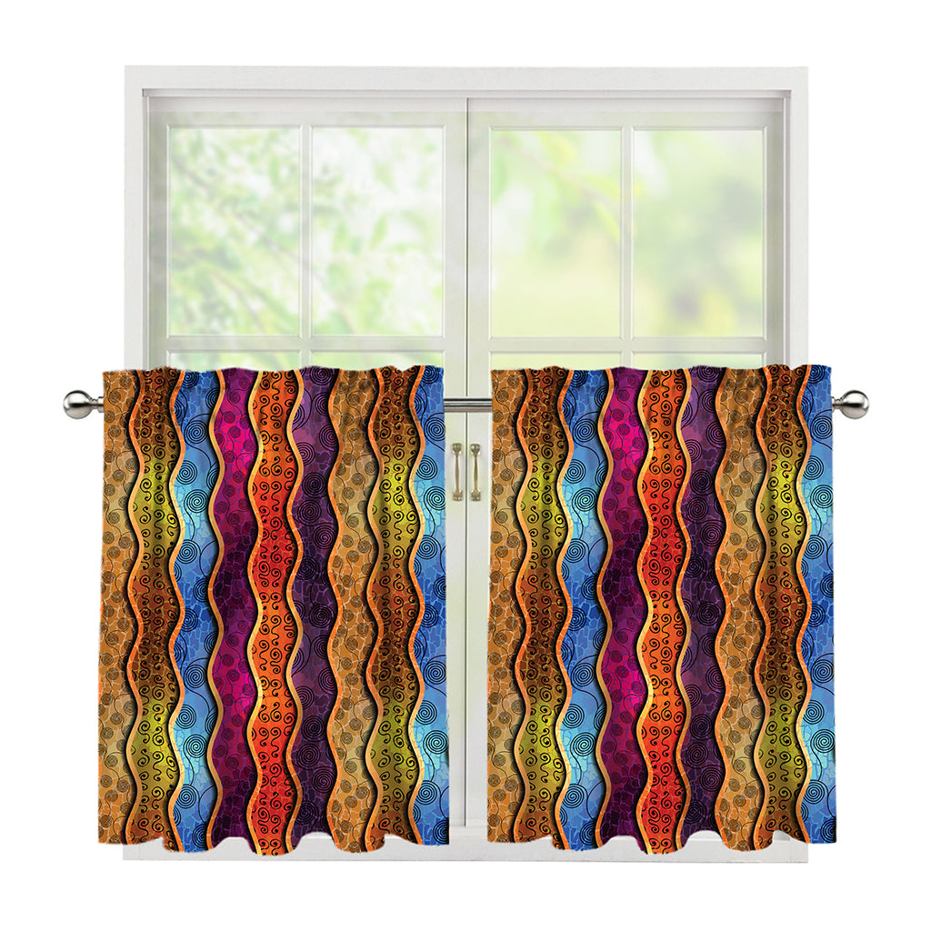 Afro Ethnic Inspired Print Tier Curtains