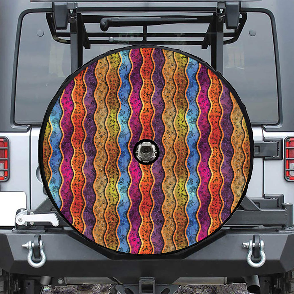 Afro Ethnic Inspired Print Tire Cover With Camera Hole