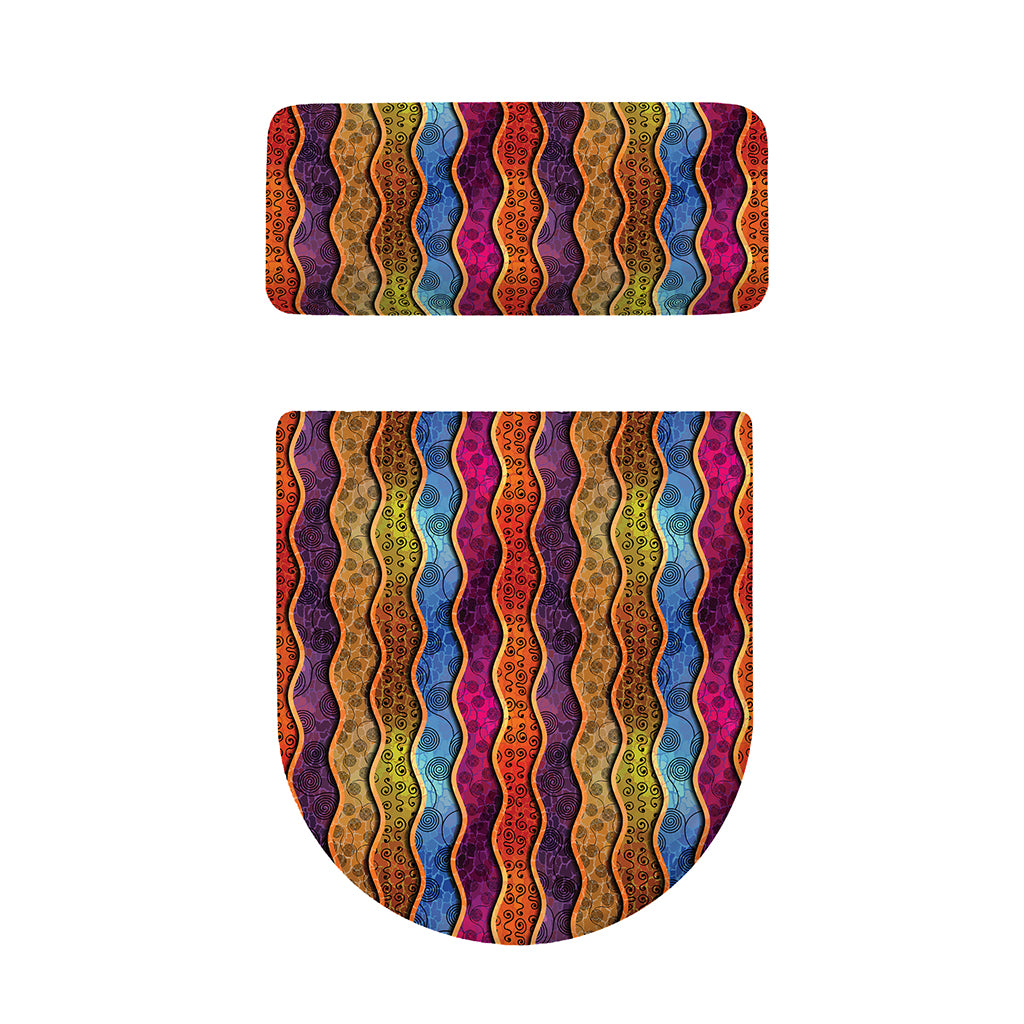 Afro Ethnic Inspired Print Toilet Lid And Tank Cover Set