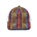 Afro Ethnic Inspired Print White Mesh Trucker Hat