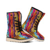 Afro Ethnic Inspired Print Winter Boots