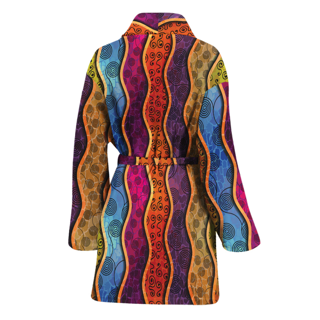 Afro Ethnic Inspired Print Women's Bathrobe