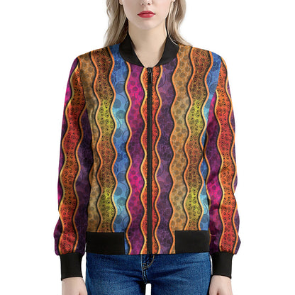 Afro Ethnic Inspired Print Women's Bomber Jacket