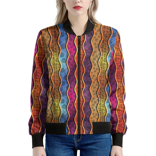 Afro Ethnic Inspired Print Women's Bomber Jacket