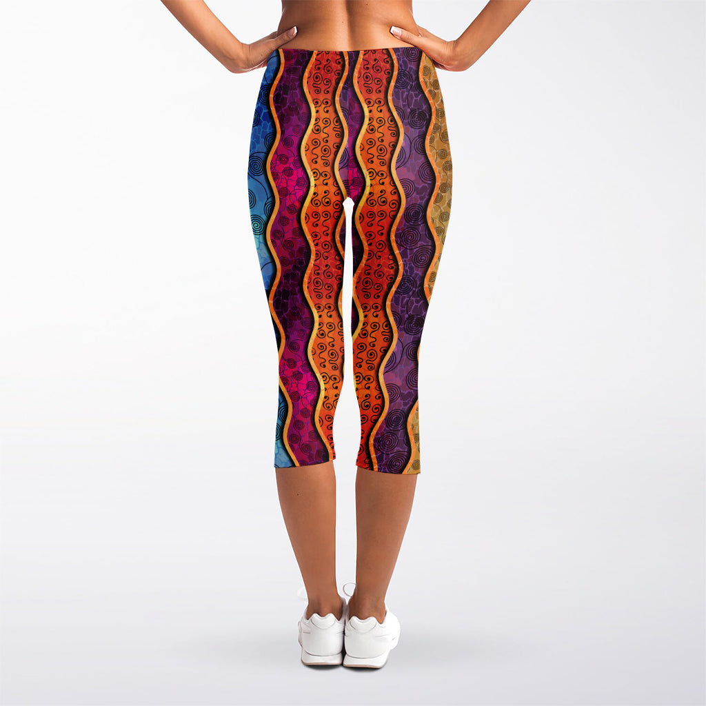 Afro Ethnic Inspired Print Women's Capri Leggings