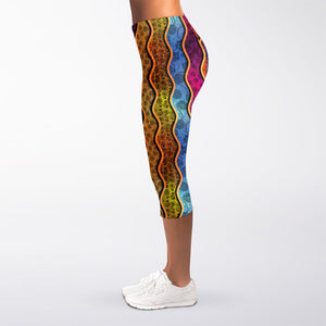 Afro Ethnic Inspired Print Women's Capri Leggings