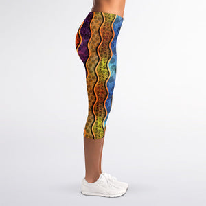 Afro Ethnic Inspired Print Women's Capri Leggings