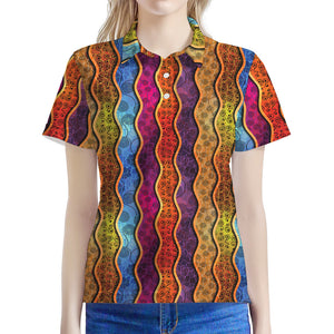 Afro Ethnic Inspired Print Women's Polo Shirt