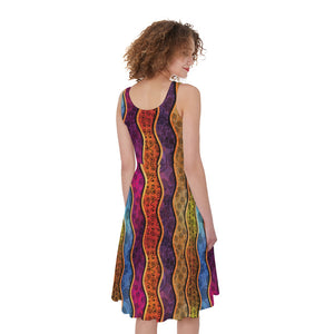 Afro Ethnic Inspired Print Women's Sleeveless Dress