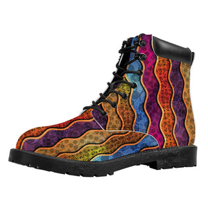 Afro Ethnic Inspired Print Work Boots