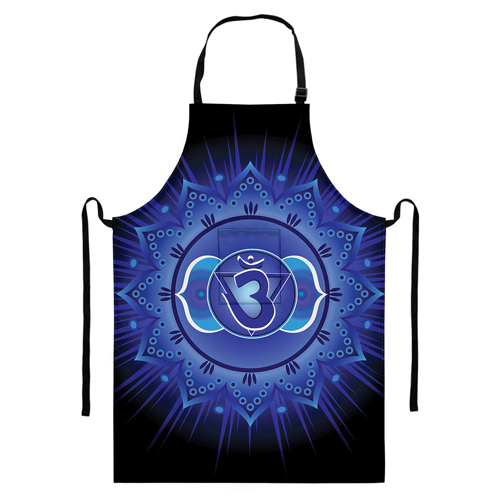 Ajna Chakra Mandala Print Bib Apron With Pocket