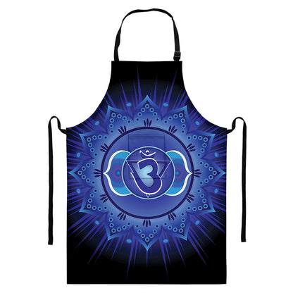 Ajna Chakra Mandala Print Bib Apron With Pocket