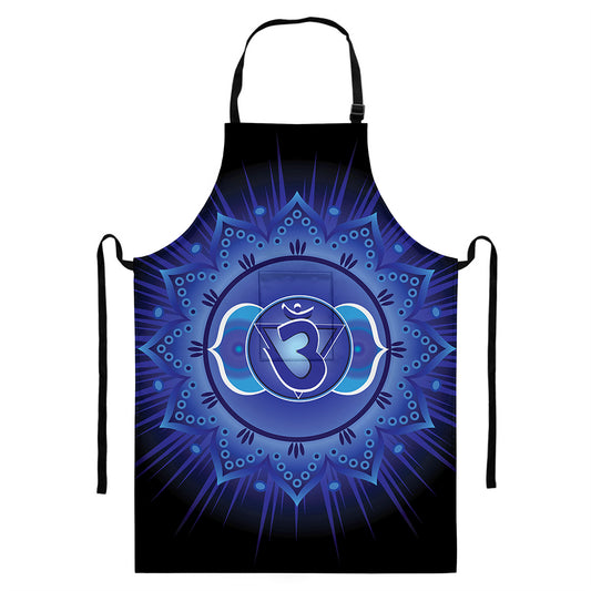 Ajna Chakra Mandala Print Bib Apron With Pocket