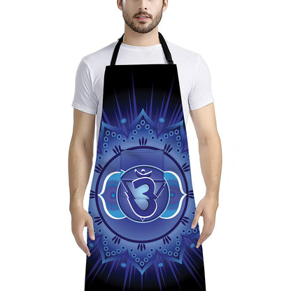 Ajna Chakra Mandala Print Bib Apron With Pocket