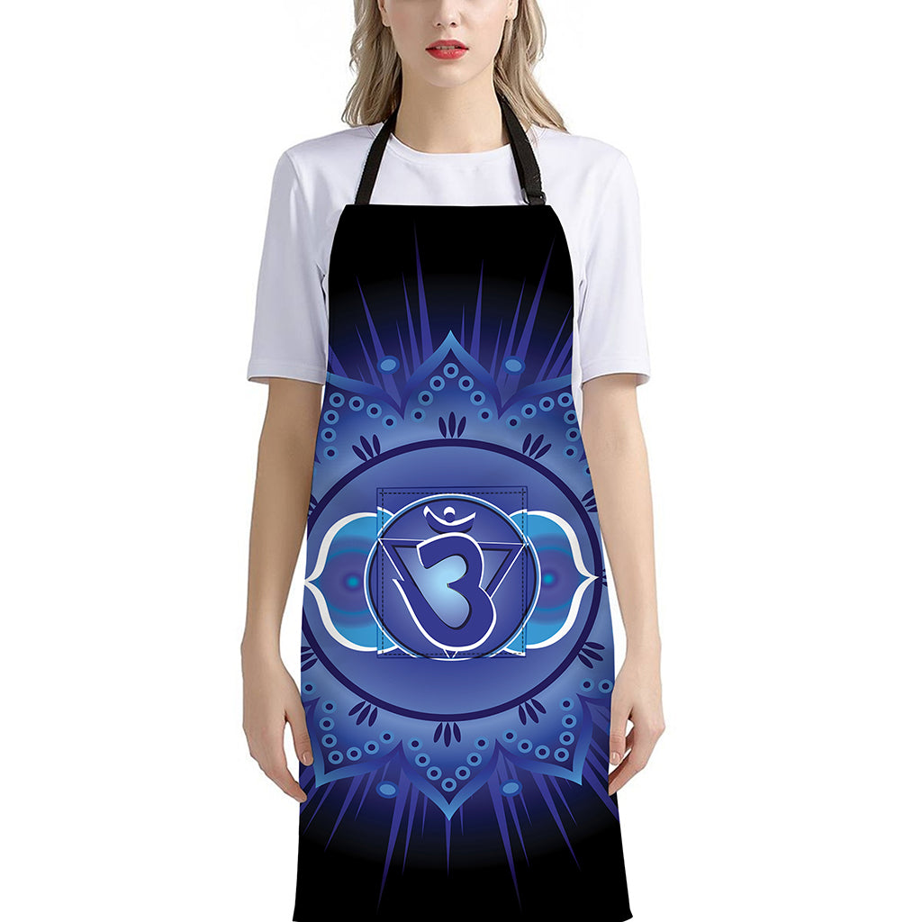 Ajna Chakra Mandala Print Bib Apron With Pocket