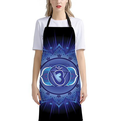 Ajna Chakra Mandala Print Bib Apron With Pocket