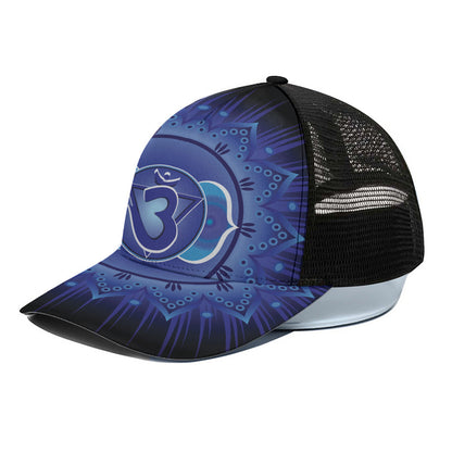 Ajna Chakra Mandala Print Black Mesh Trucker Cap