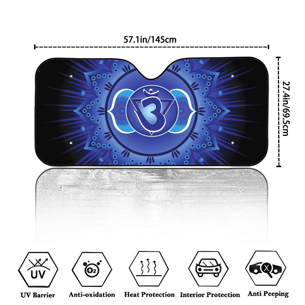 Ajna Chakra Mandala Print Car Windshield Sun Shade