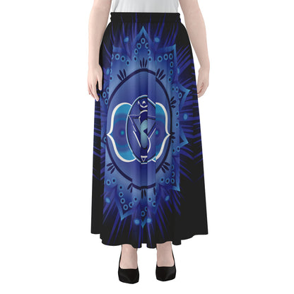 Ajna Chakra Mandala Print Chiffon Maxi Skirt