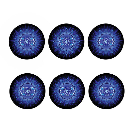 Ajna Chakra Mandala Print Coaster Set