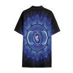 Ajna Chakra Mandala Print Cotton Hawaiian Shirt