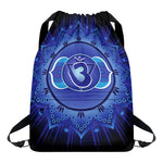 Ajna Chakra Mandala Print Drawstring Backpack