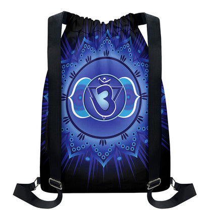 Ajna Chakra Mandala Print Drawstring Backpack