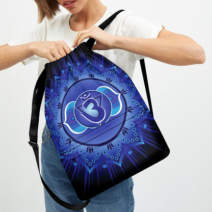 Ajna Chakra Mandala Print Drawstring Backpack