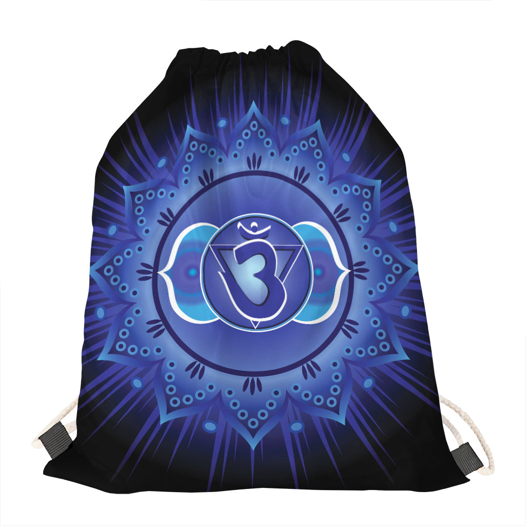 Ajna Chakra Mandala Print Drawstring Bag