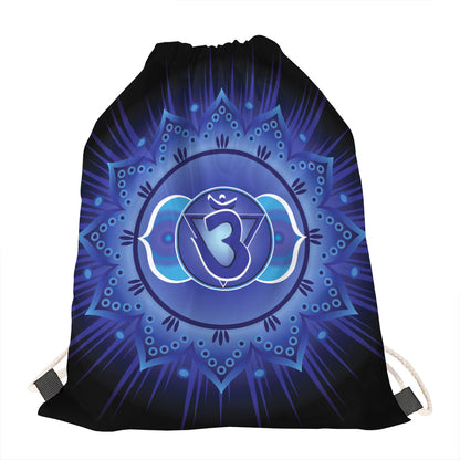 Ajna Chakra Mandala Print Drawstring Bag