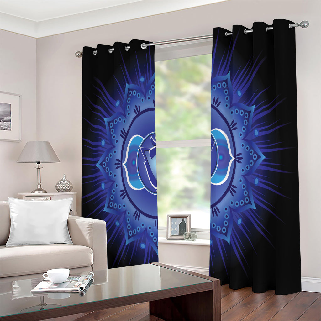 Ajna Chakra Mandala Print Extra Wide Grommet Curtains