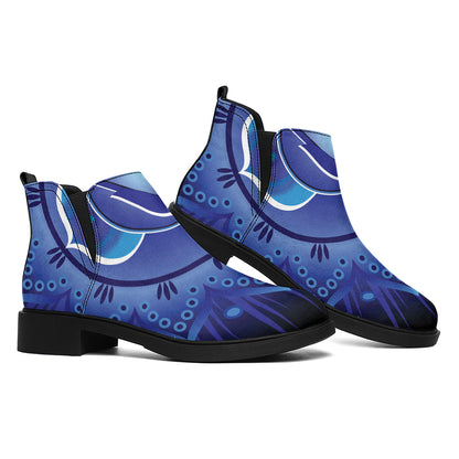Ajna Chakra Mandala Print Flat Ankle Boots