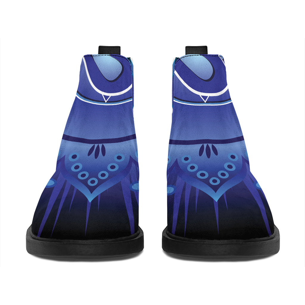 Ajna Chakra Mandala Print Flat Ankle Boots